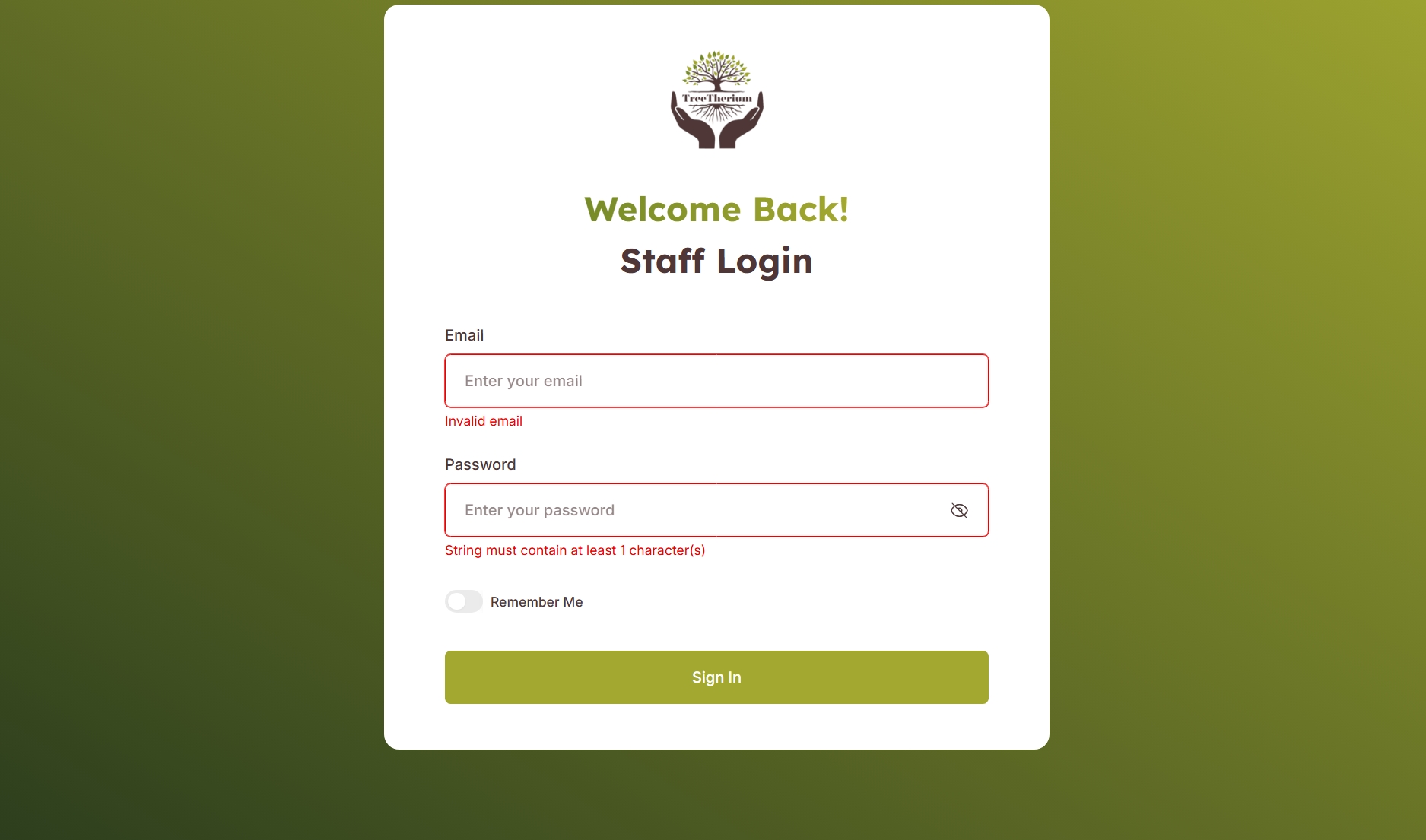 TreeTherium Dashboard